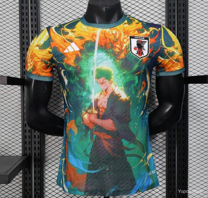 Maillot Japon 2025 avec Design Samouraï et Fond Enflammé