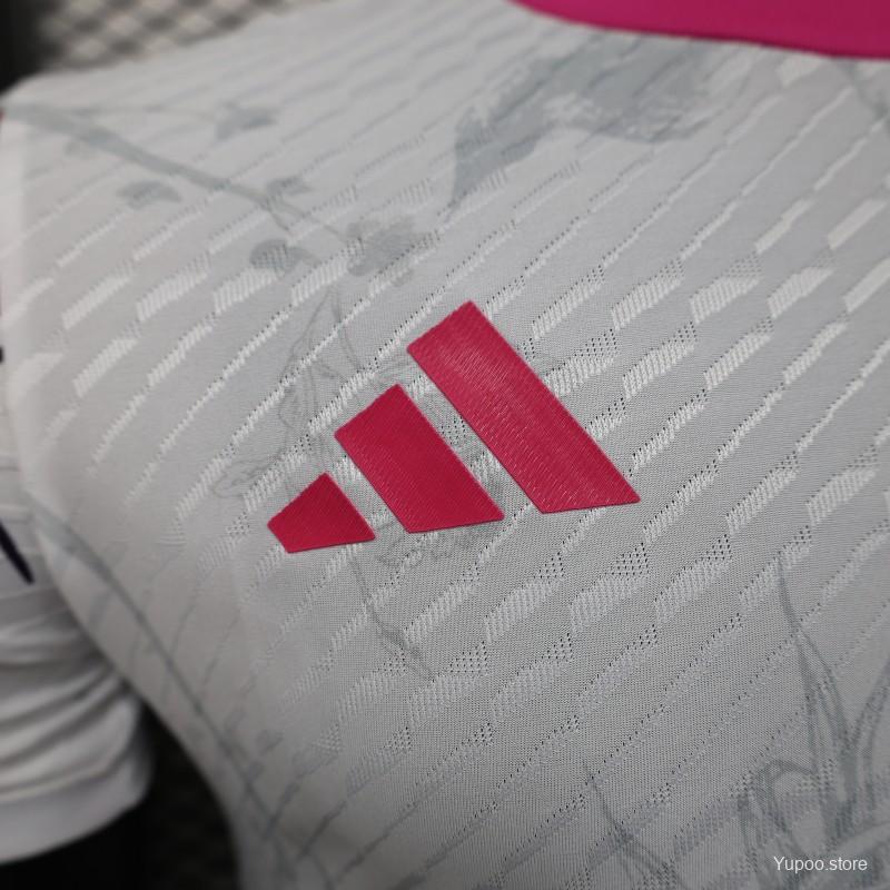 Maillot Japon 2025 Blanc avec Oiseau Bleu et Rouge
